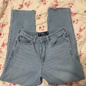 Hollister Women's Sky Blue Straight Leg Jeans
